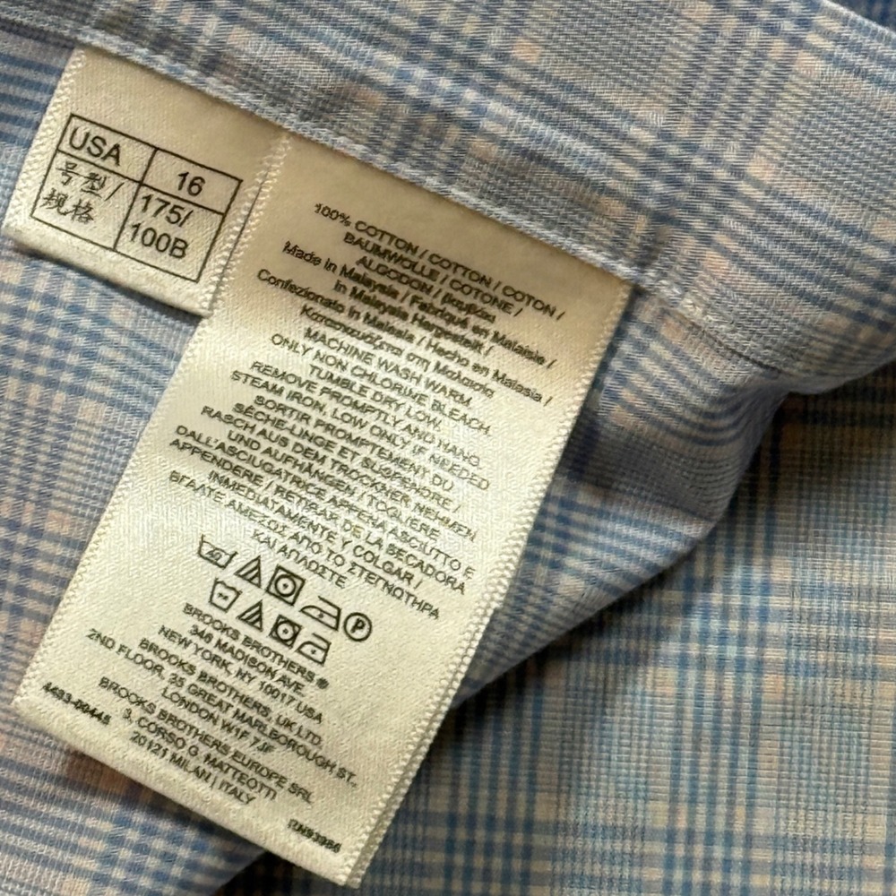 Brooks Brothers Regent Fit Pink Blue‎ Gingham Non Iron Dress Shirts Lot 16 2/3 - Picture 3 of 15
